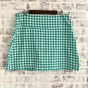 Teezher • NWT Green Gingham Skort • Tummy Control Tennis Skirt • XL